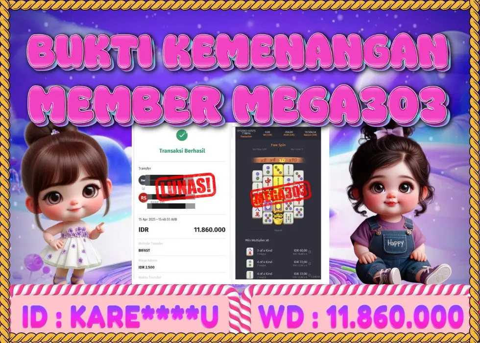 MEGA303 JACKPOT Rp 11.860.000 - LUNAS!!!