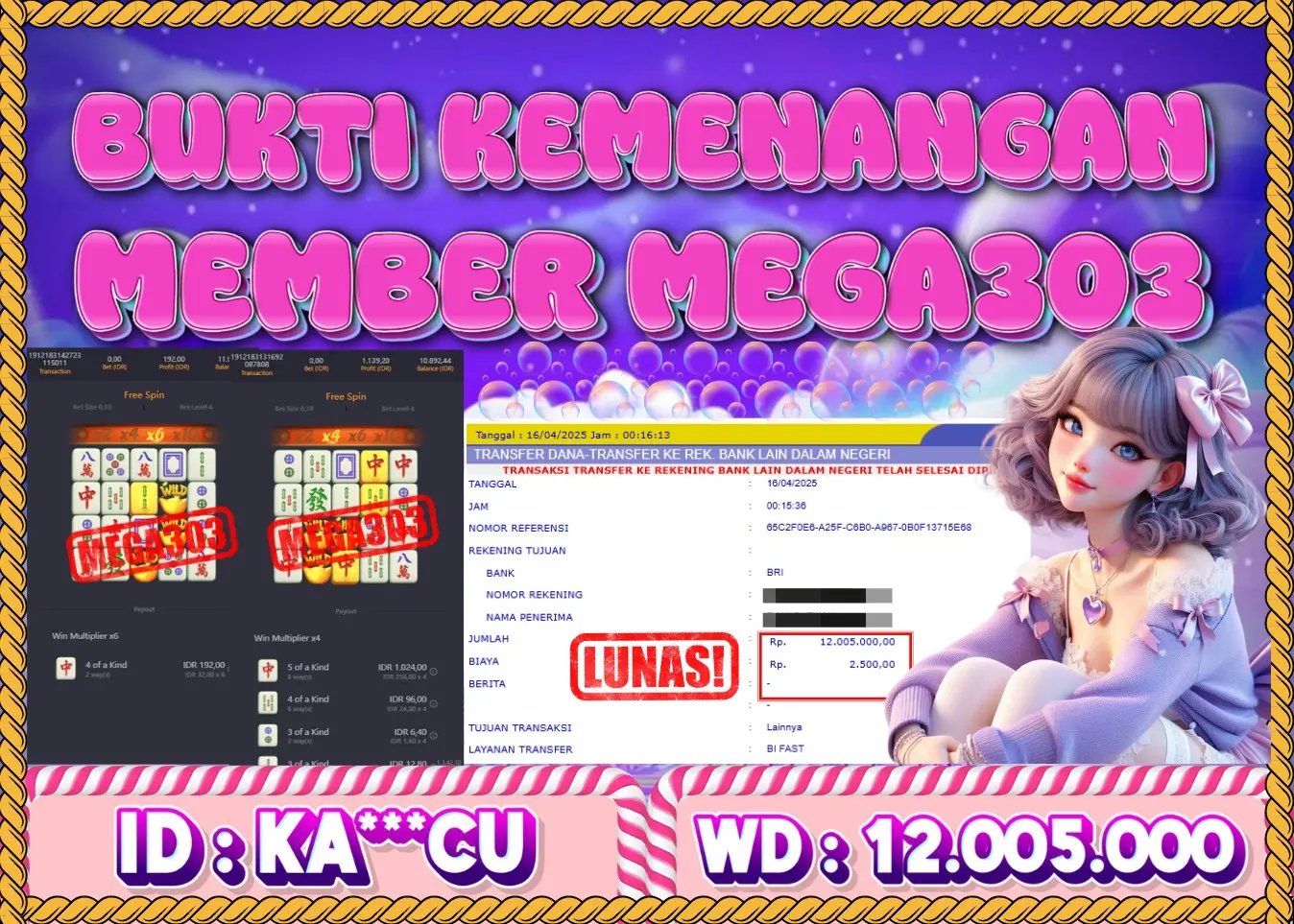 MEGA303 JACKPOT Rp 12.005.000 - LUNAS!!!