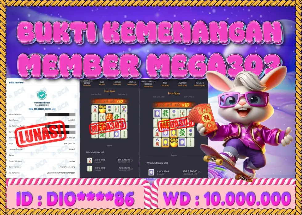 MEGA303 JACKPOT Rp 10.000.000 - LUNAS!!!