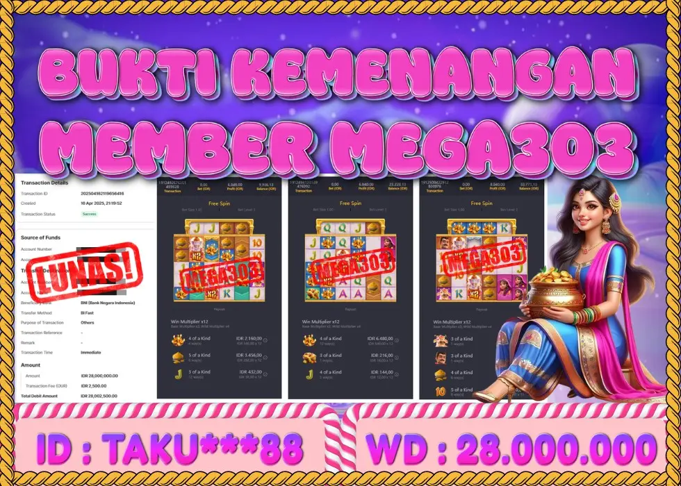 MEGA303 JACKPOT Rp 28.000.000 - LUNAS!!!