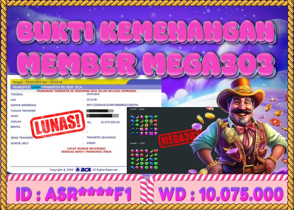 MEGA303 JACKPOT Rp 10.075.000 - LUNAS!!!