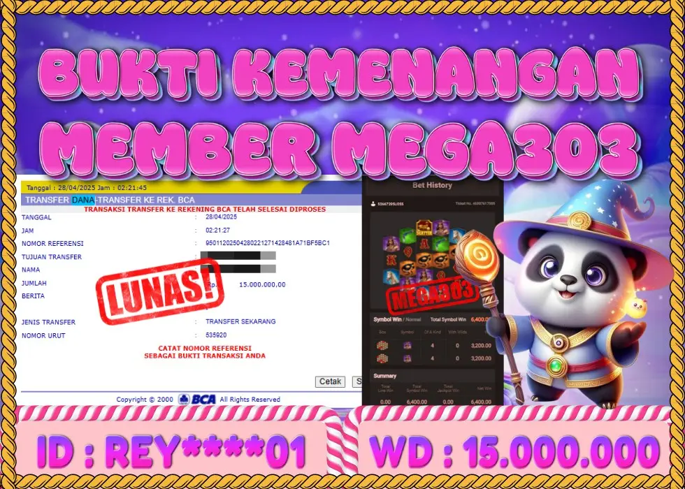 MEGA303 JACKPOT Rp 15.000.000 - LUNAS!!!