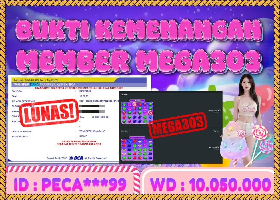 MEGA303 JACKPOT Rp 10.050.000 - LUNAS!!!