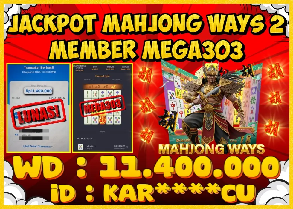 MEGA303 JACKPOT Rp 11.400.000 - LUNAS!!!