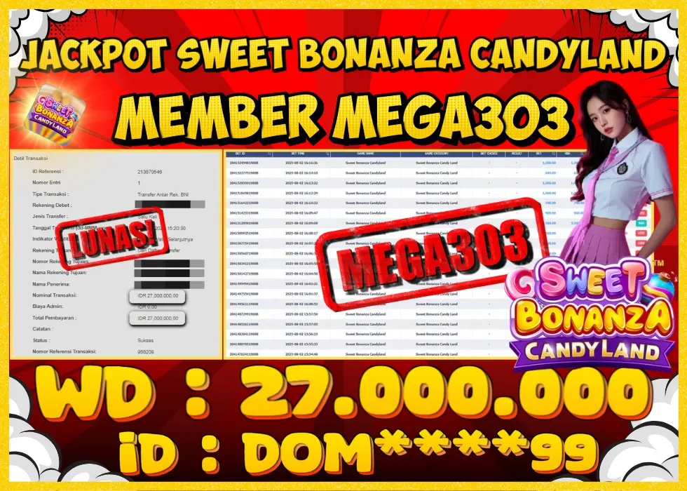 MEGA303 JACKPOT Rp 27.000.000 - LUNAS!!!
