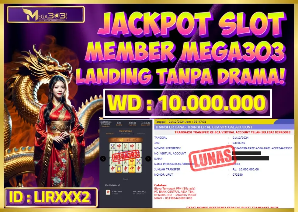 MEGA303 JACKPOT Rp 10.000.000 - LUNAS!!!