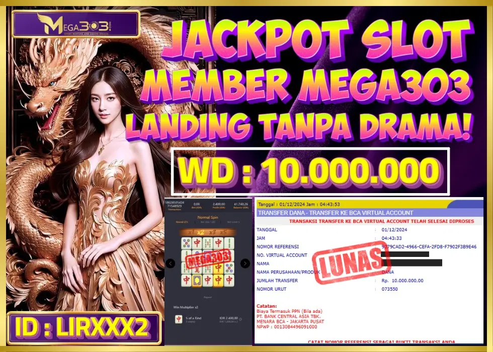 MEGA303 JACKPOT Rp 10.000.000 - LUNAS!!!