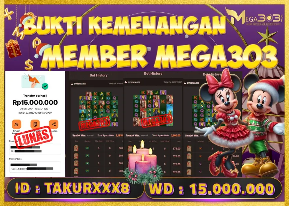 MEGA303 JACKPOT Rp 15.000.000 - LUNAS!!!