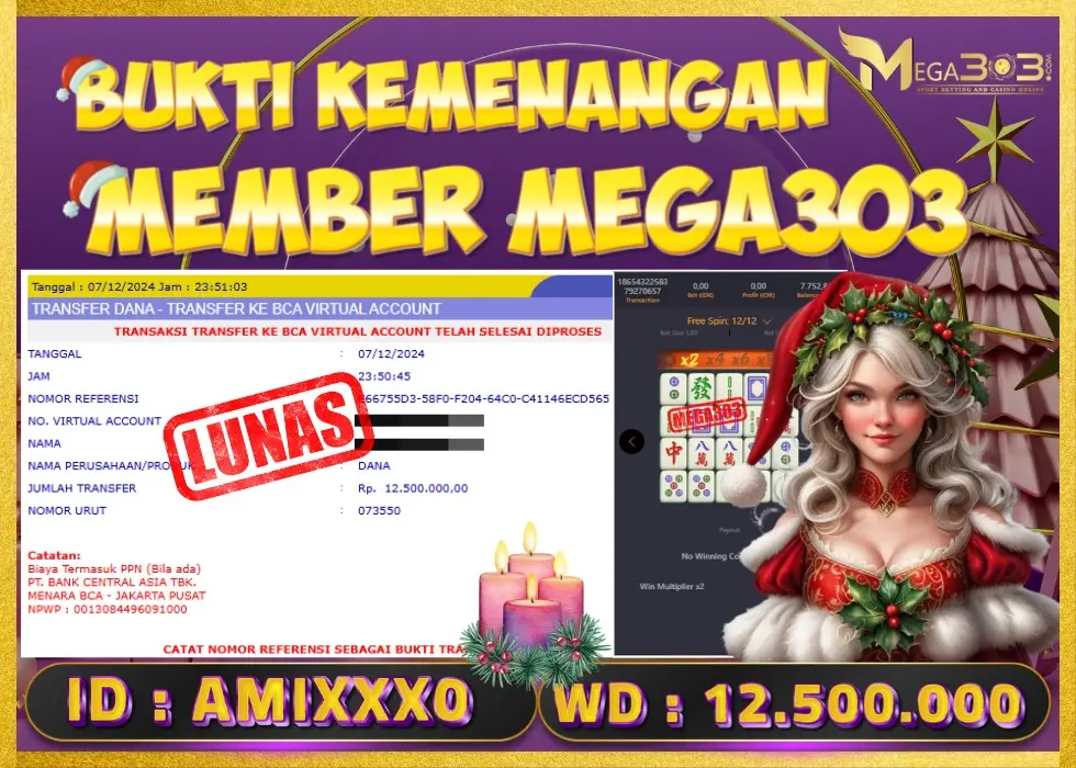 MEGA303 JACKPOT Rp 12.500.000 - LUNAS!!!
