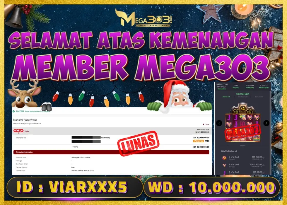 MEGA303 JACKPOT Rp 10.000.000 - LUNAS!!!