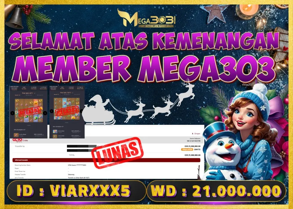MEGA303 JACKPOT Rp 21.000.000 - LUNAS!!!