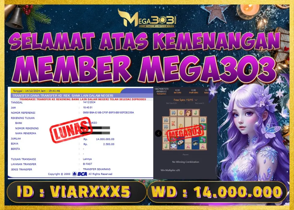 MEGA303 JACKPOT Rp 14.000.000 - LUNAS!!!