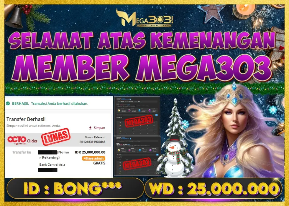 MEGA303 JACKPOT Rp 25.000.000 - LUNAS!!!
