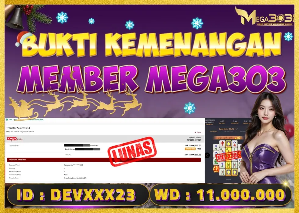 MEGA303 JACKPOT Rp 11.000.000 - LUNAS!!!