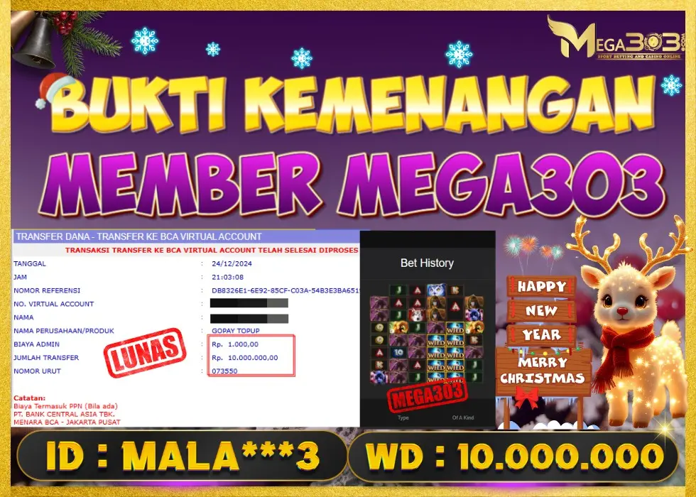 MEGA303 JACKPOT Rp 10.000.000 - LUNAS!!!