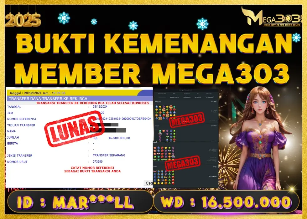 MEGA303 JACKPOT Rp 16.500.000 - LUNAS!!!