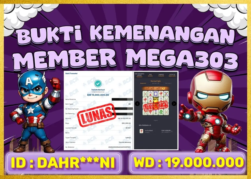 MEGA303 JACKPOT Rp 19.000.000 - LUNAS!!!