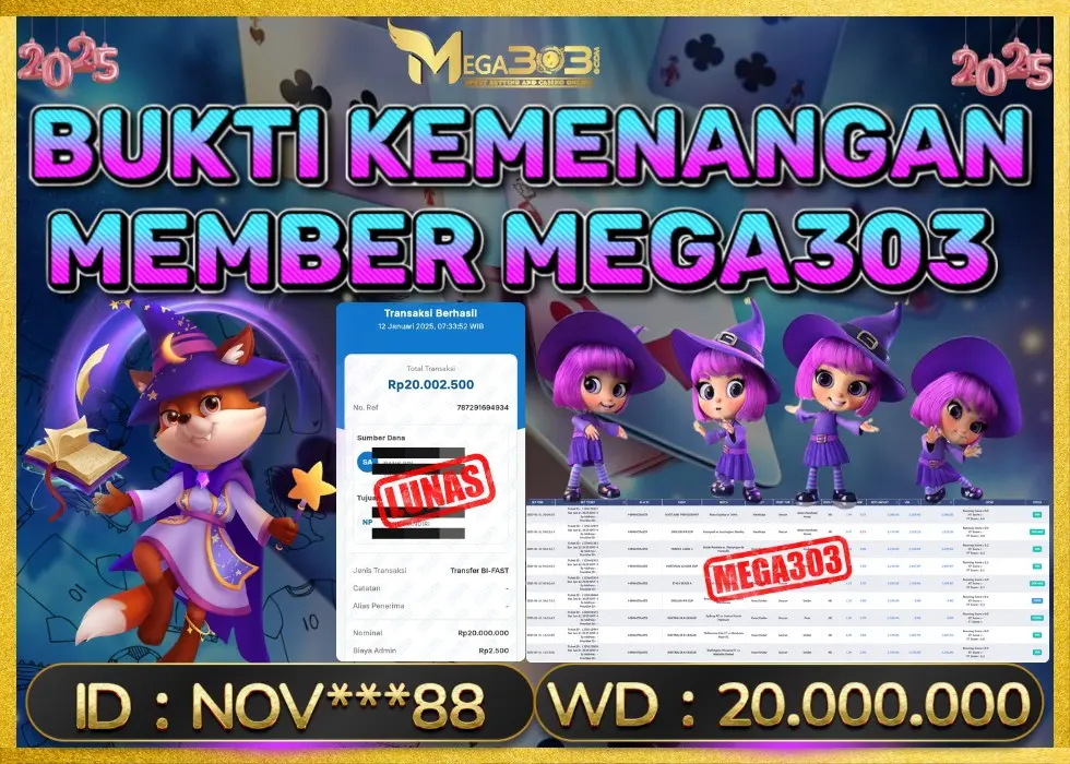MEGA303 JACKPOT Rp 20.000.000 - LUNAS!!!
