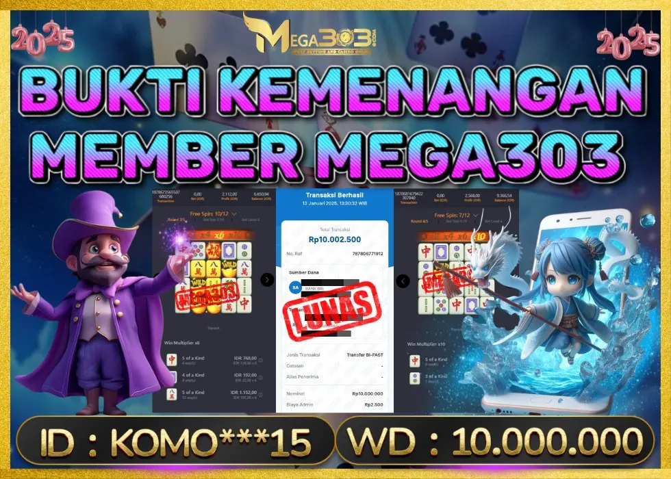 MEGA303 JACKPOT Rp 10.000.000 - LUNAS!!!