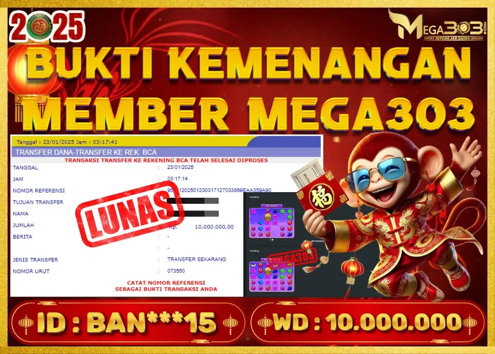 MEGA303 JACKPOT Rp 10.000.000 - LUNAS!!!