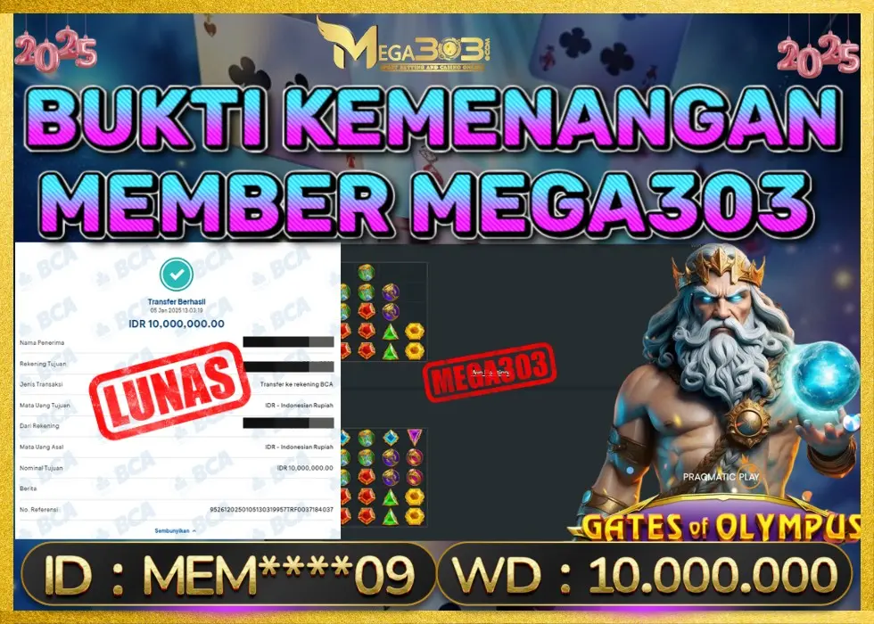 MEGA303 JACKPOT Rp 10.000.000 - LUNAS!!!