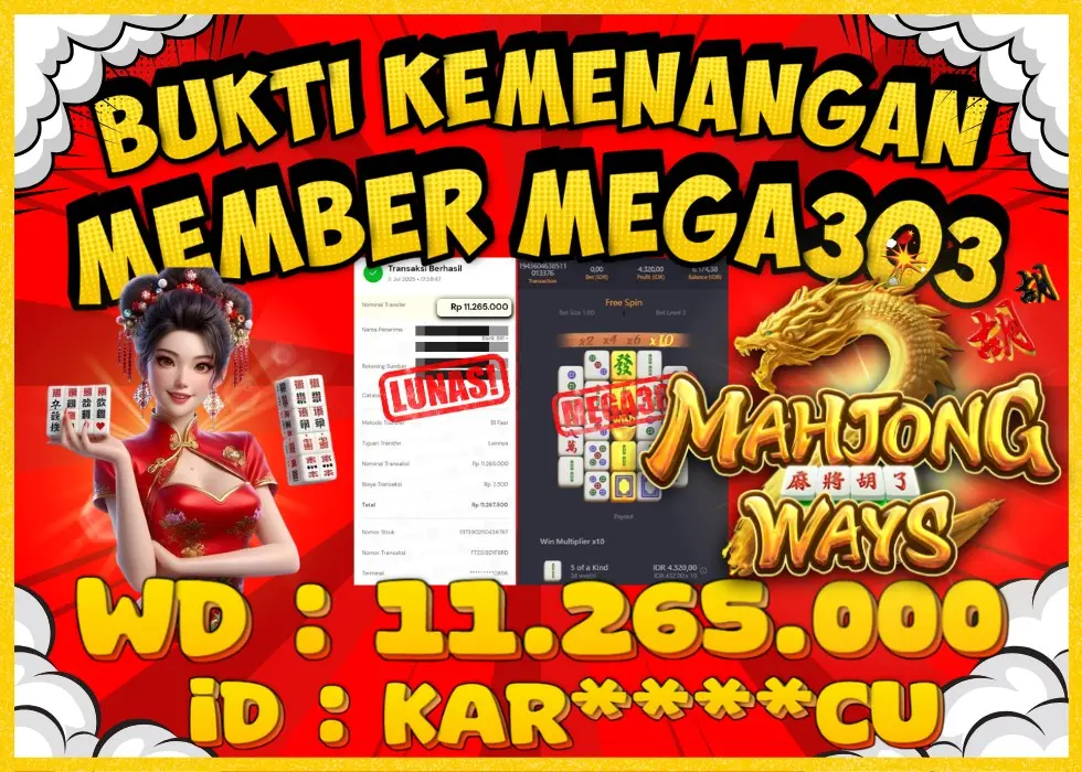 MEGA303 JACKPOT Rp 11.265.000 - LUNAS!!!