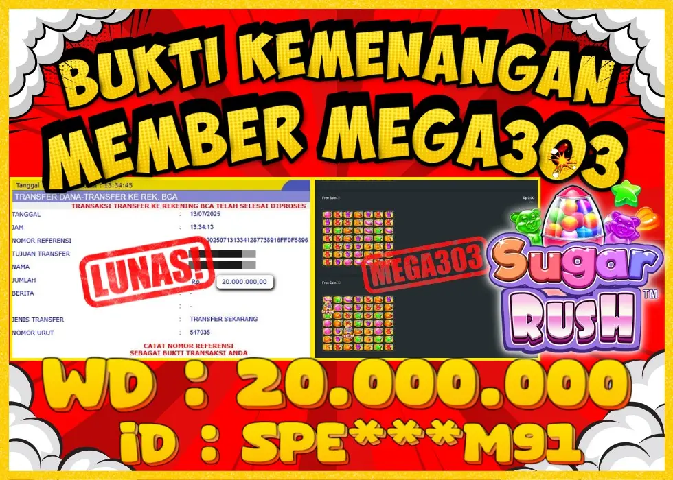 MEGA303 JACKPOT Rp 20.000.000 - LUNAS!!!