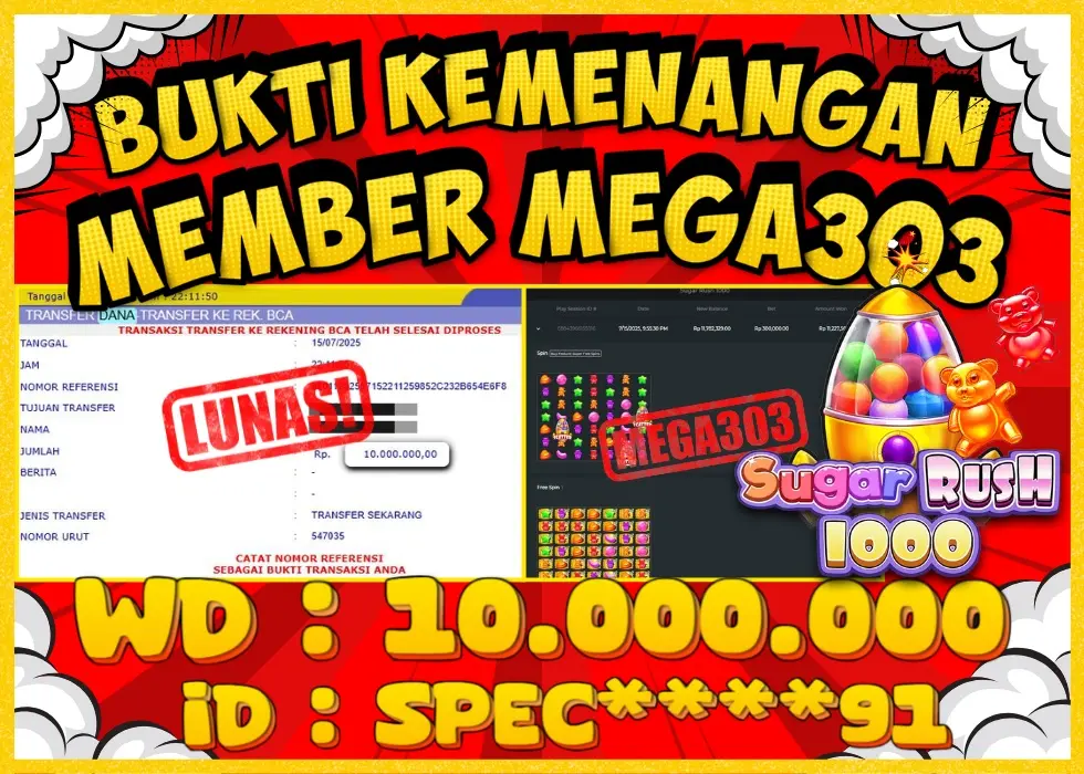 MEGA303 JACKPOT Rp 10.000.000 - LUNAS!!!