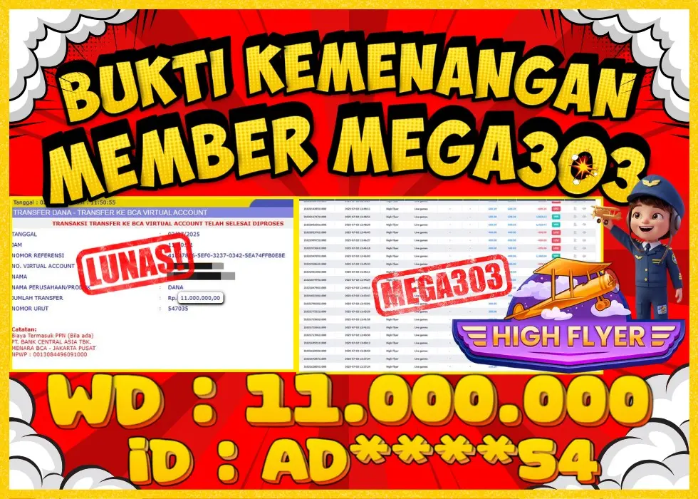 MEGA303 JACKPOT Rp 11.000.000 - LUNAS!!!