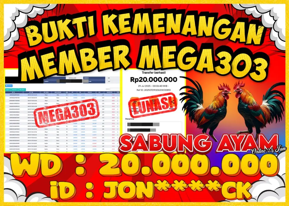 MEGA303 JACKPOT Rp 20.000.000 - LUNAS!!!