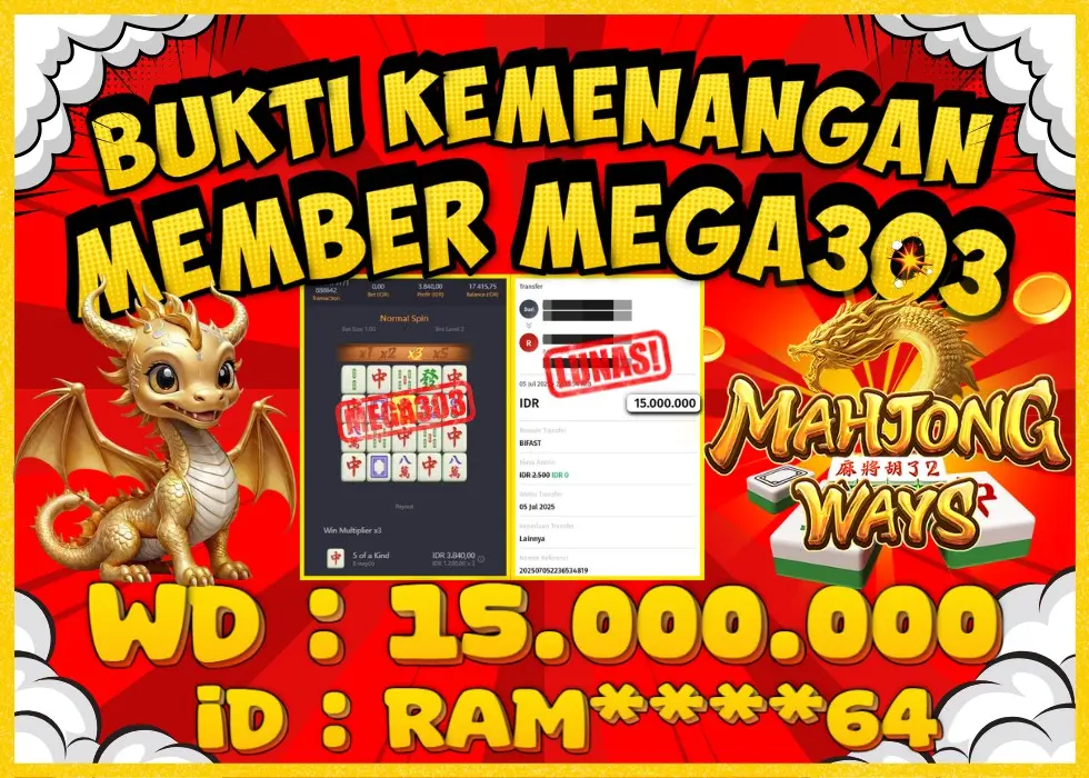 MEGA303 JACKPOT Rp 15.000.000 - LUNAS!!!