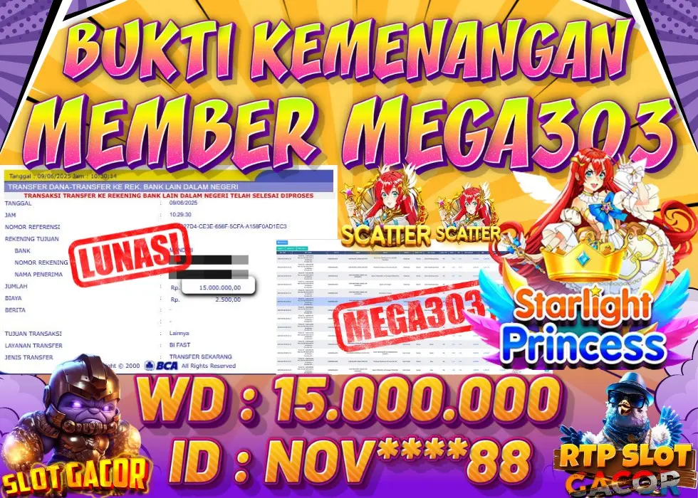 MEGA303 JACKPOT Rp 15.000.000 - LUNAS!!!