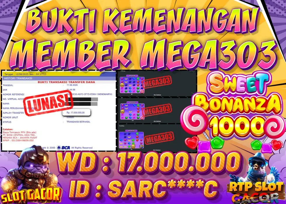 MEGA303 JACKPOT Rp 17.000.000 - LUNAS!!!
