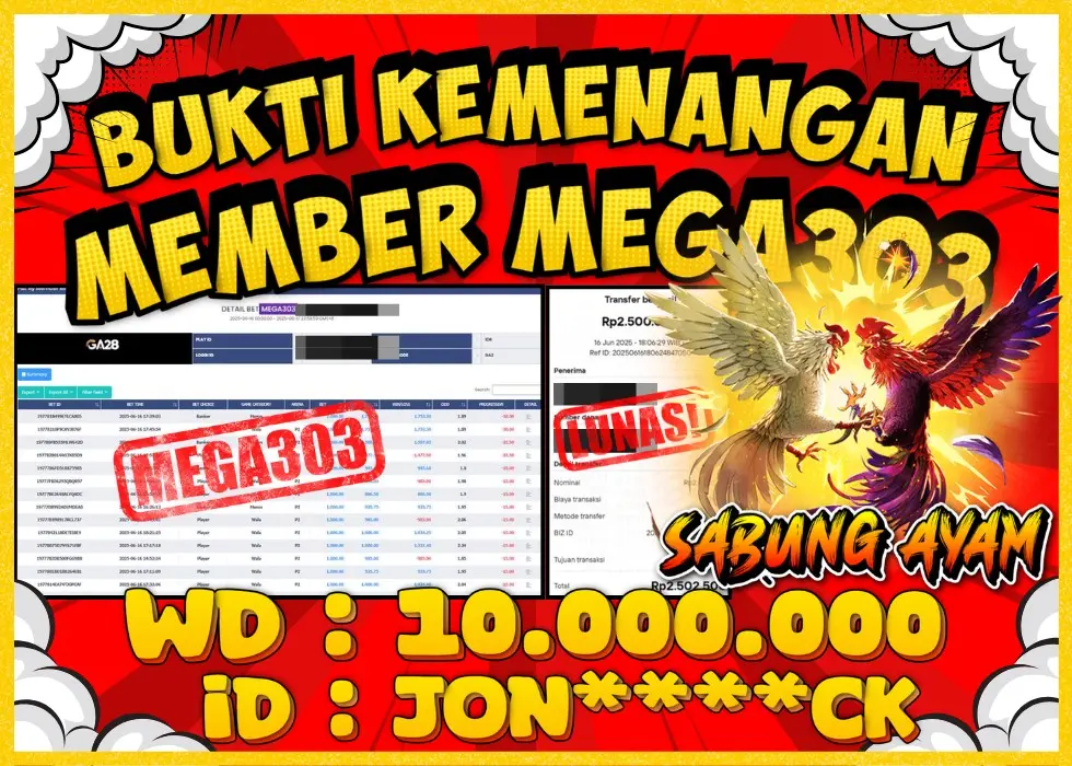 MEGA303 JACKPOT Rp 10.000.000 - LUNAS!!!