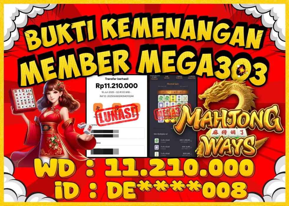 MEGA303 JACKPOT Rp 11.210.000 - LUNAS!!!