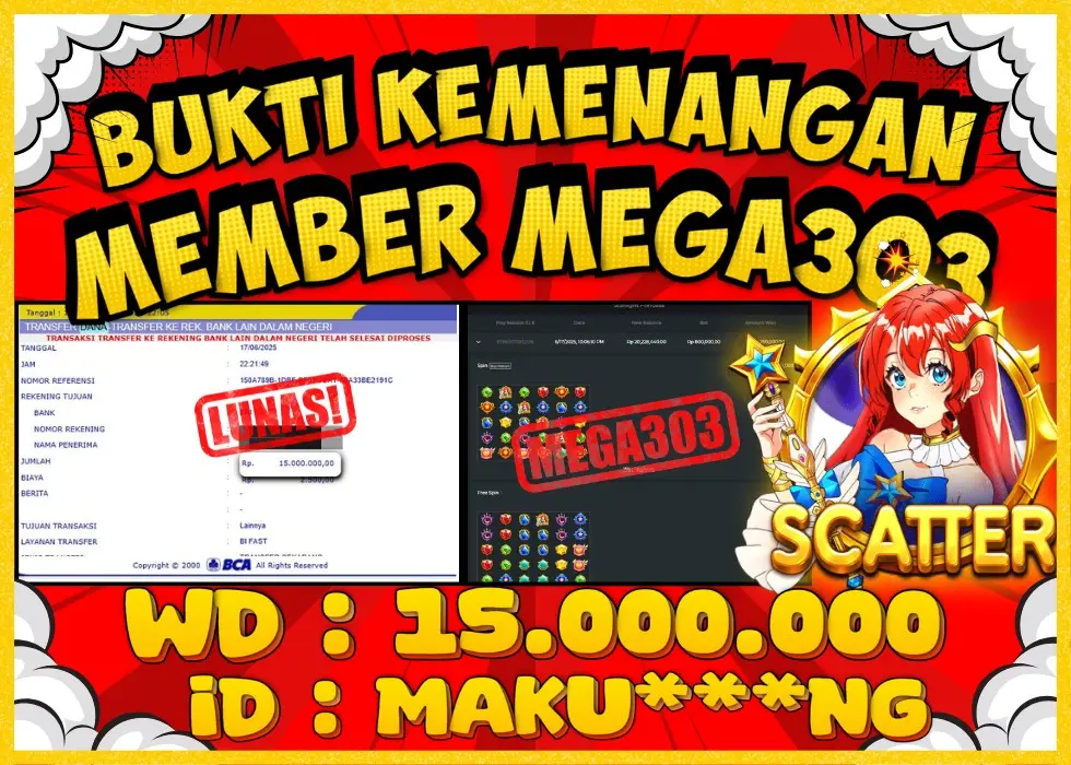 MEGA303 JACKPOT Rp 15.000.000 - LUNAS!!!
