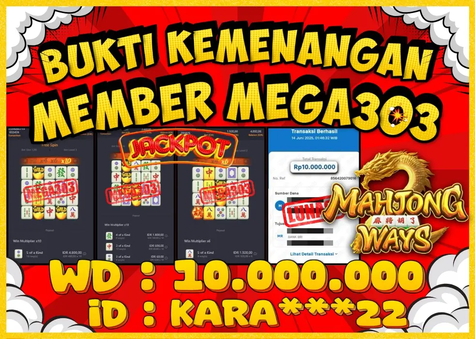 MEGA303 JACKPOT Rp 10.000.000 - LUNAS!!!