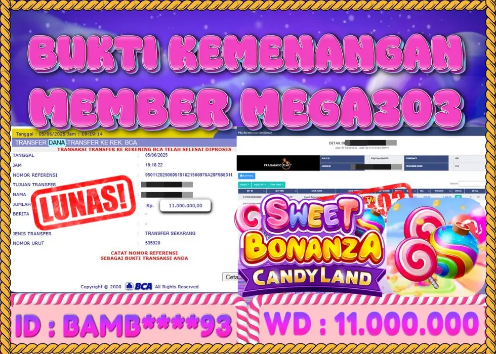 MEGA303 JACKPOT Rp 11.000.000 - LUNAS!!!