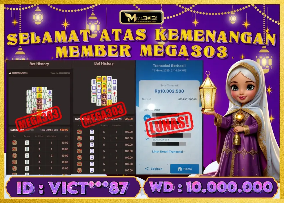MEGA303 JACKPOT Rp 10.000.000 - LUNAS!!!