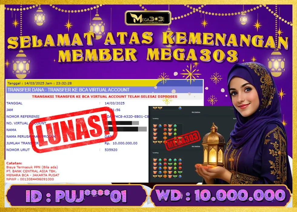 MEGA303 JACKPOT Rp 10.000.000 - LUNAS!!!