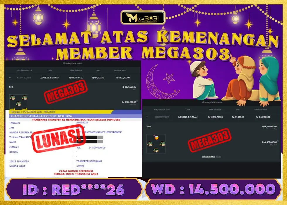MEGA303 JACKPOT Rp 14.500.000 - LUNAS!!!