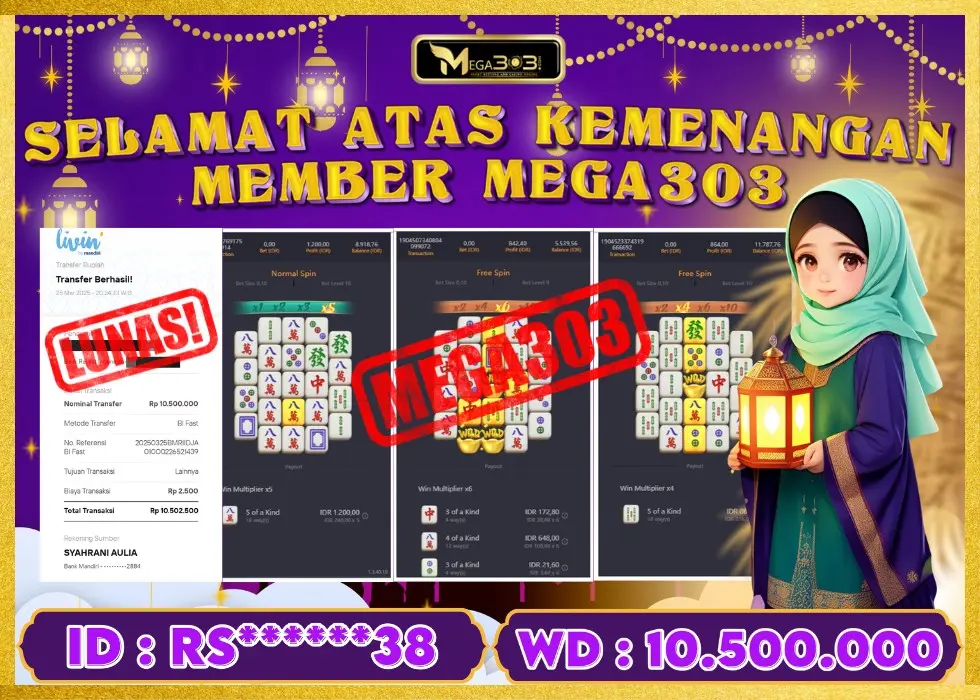 MEGA303 JACKPOT Rp 10.500.000 - LUNAS!!!