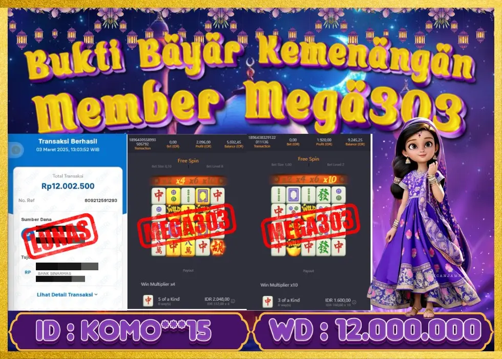 MEGA303 JACKPOT Rp 12.000.000 - LUNAS!!!