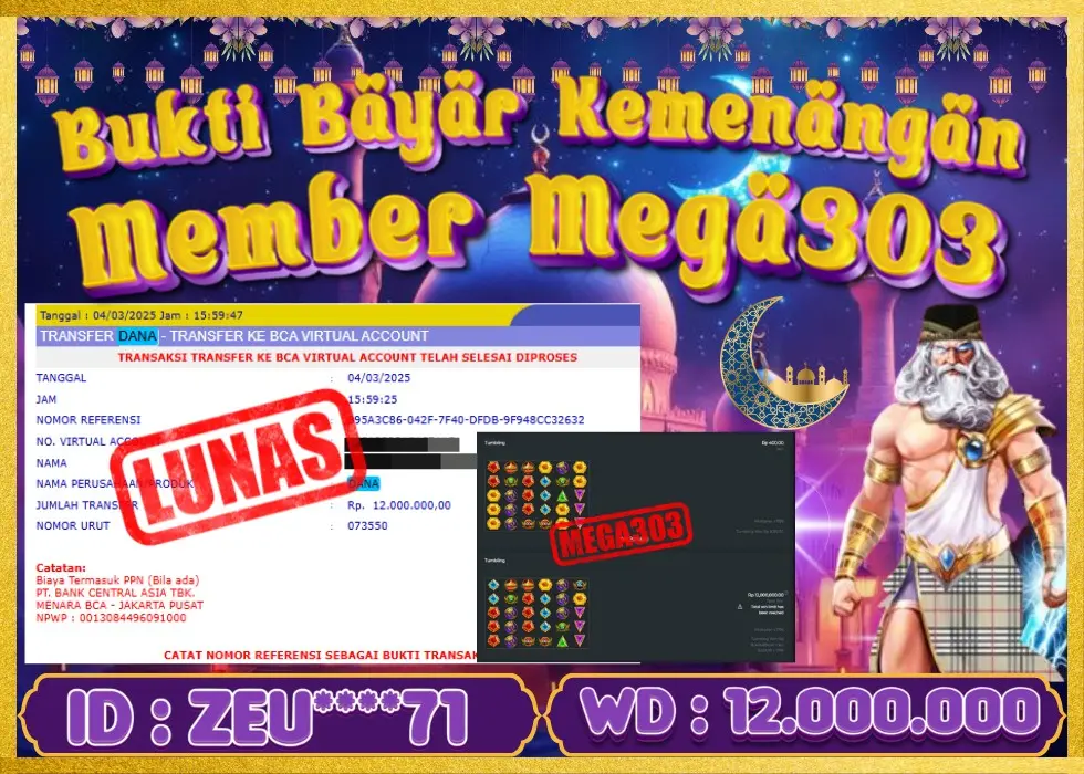 MEGA303 JACKPOT Rp 12.000.000 - LUNAS!!!