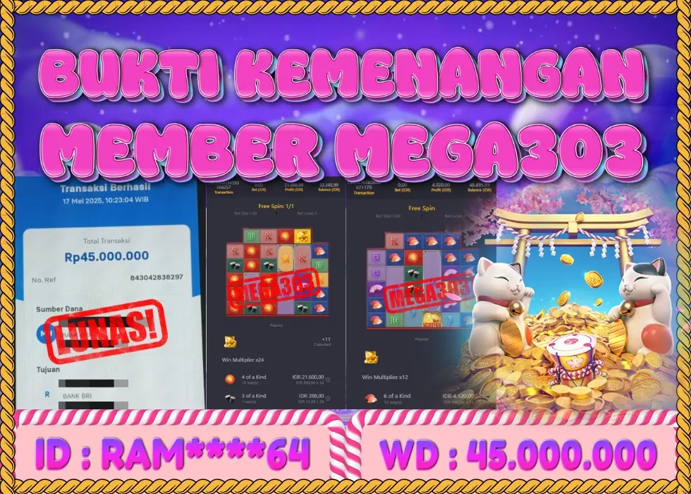 MEGA303 JACKPOT Rp 45.000.000 - LUNAS!!!