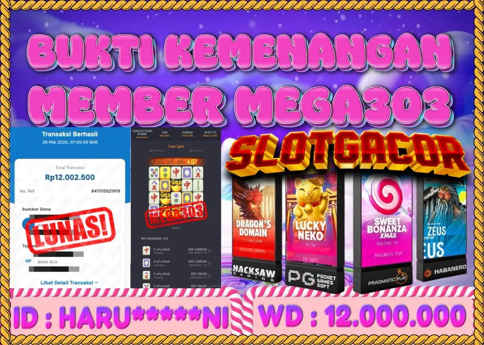 MEGA303 JACKPOT Rp 12.000.000 - LUNAS!!!