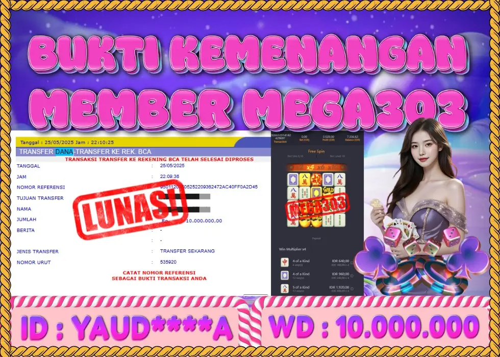 MEGA303 JACKPOT Rp 10.000.000 - LUNAS!!!