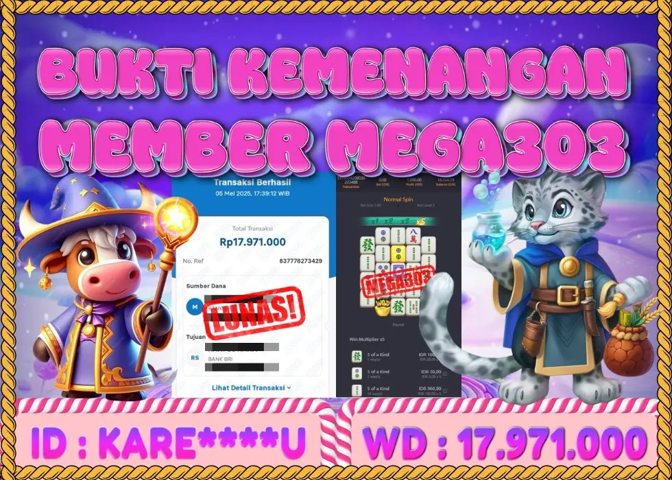 MEGA303 JACKPOT Rp 17.971.000 - LUNAS!!!