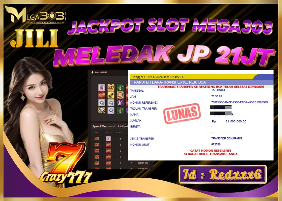 MEGA303 JACKPOT Rp21.000.000 - LUNAS!!!