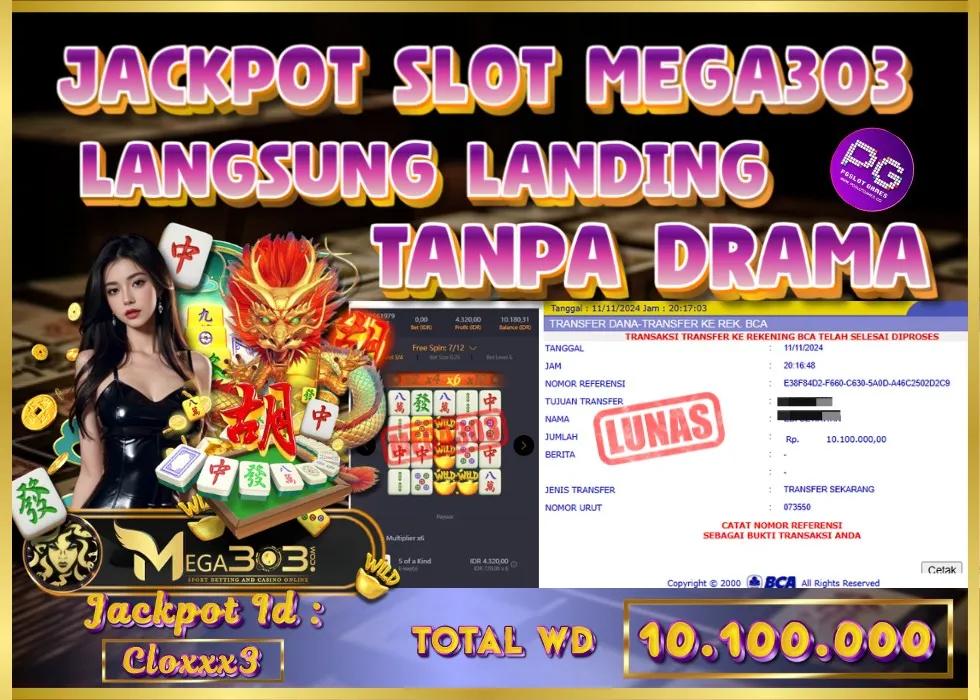 MEGA303 JACKPOT  Rp 10.100.000 - LUNAS!!!